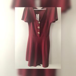 Tall Tortoise Shell Button Skater Dress